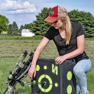 summer crossbow practice with target
