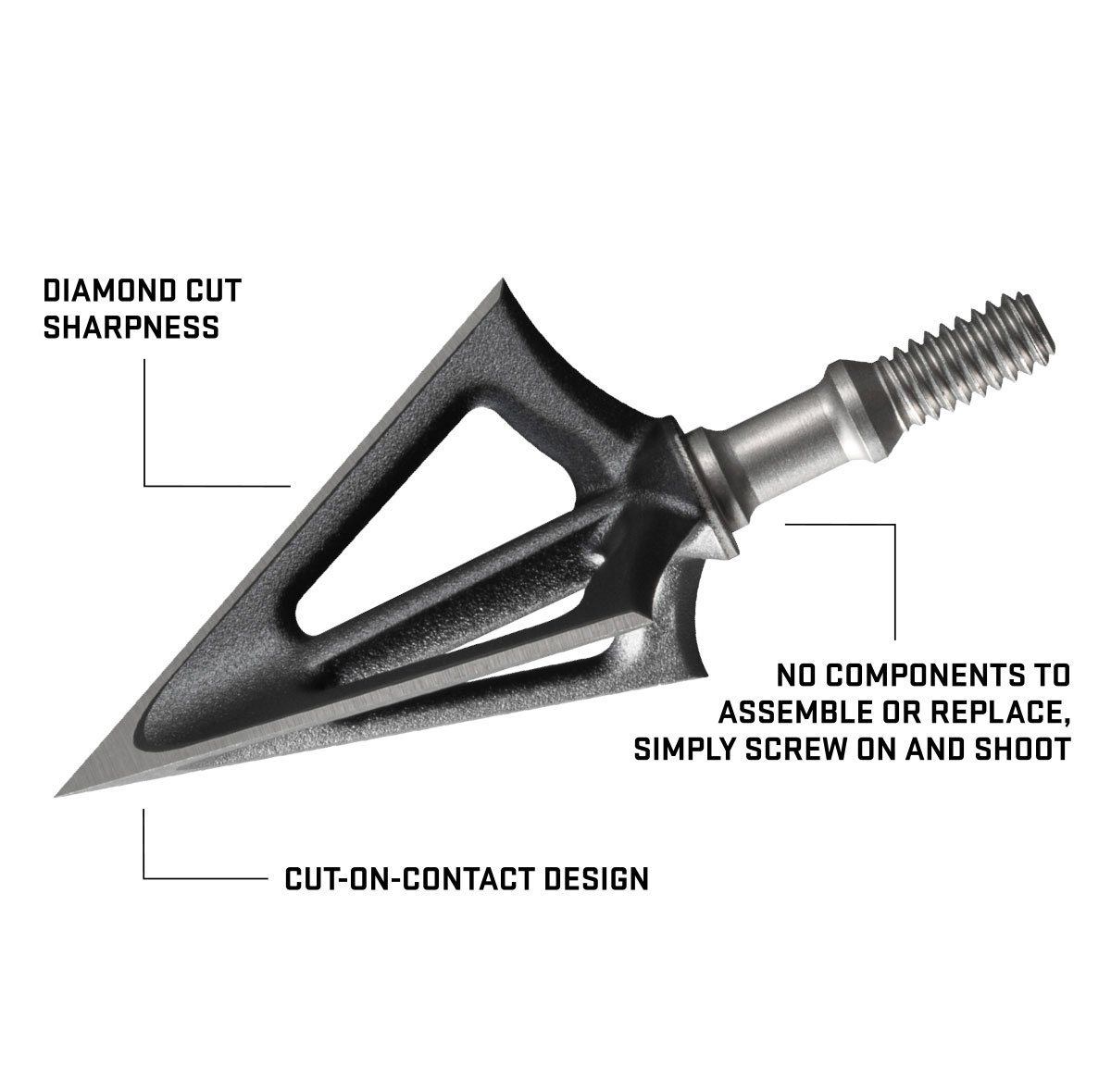 3 Pack High Performance Broadhead. G5 Outdoors Montec 100% Stainless Steel Fixed Broadheads Made in The USA Simple to Use