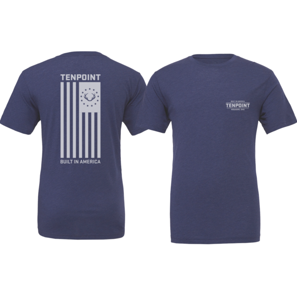 Men's Navy Tenpoint Built In America Flag T Shirt