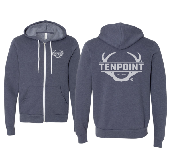 Men's Navy Tenpoint Logo Zipped Hoodie