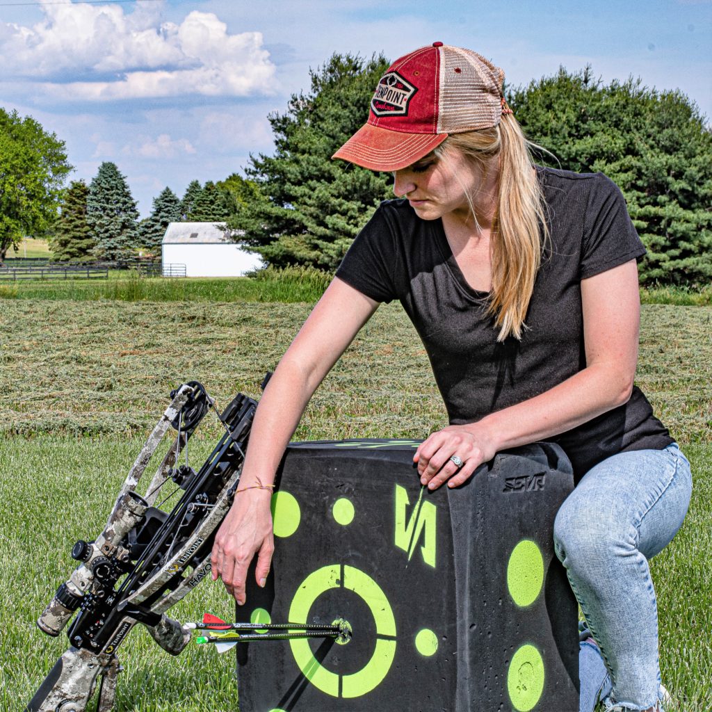 summer crossbow practice with target