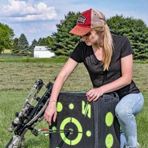 summer crossbow practice with target