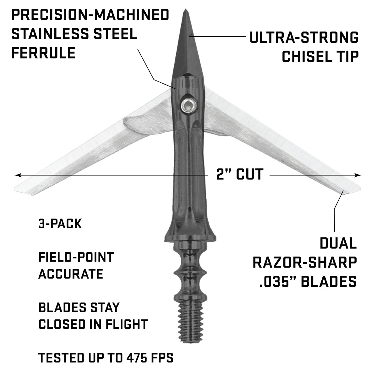 Wicked Ridge Impact Broadhead (3-Pack)