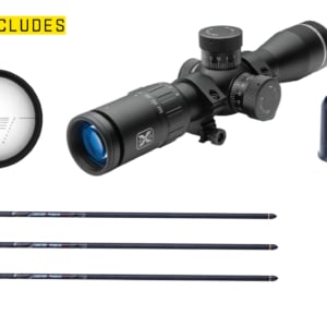 Package Includes Marksman Elite Scope, CenterPunch HPX Arrows, Quiver
