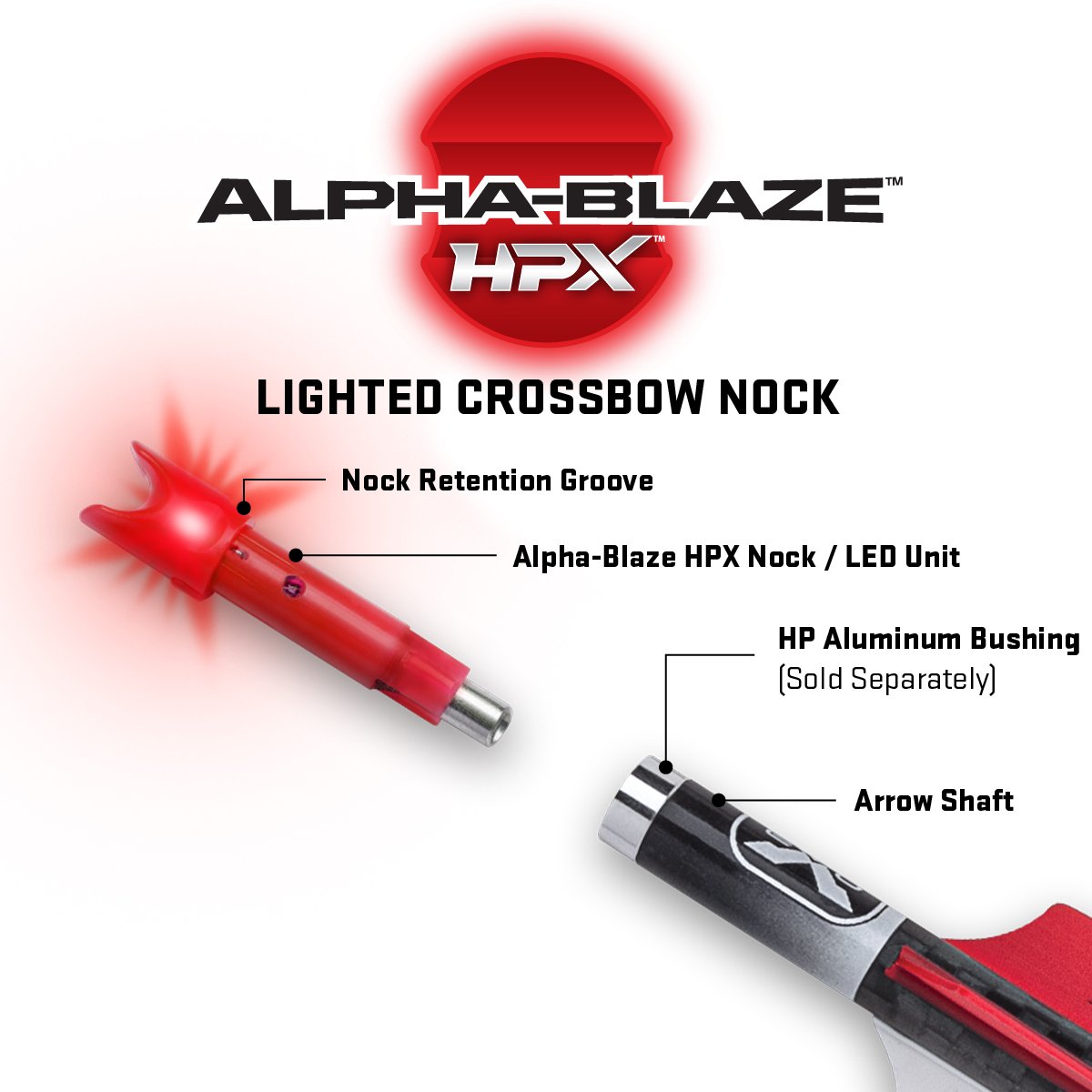 Alpha Blaze HPX Lighted Crossbow Nock (3 Pack)