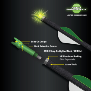 ACU-X Snap-On Lighted Crossbow Nock (3-pack) - TenPoint